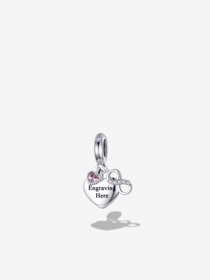 Infinity Heart Engravable Charm