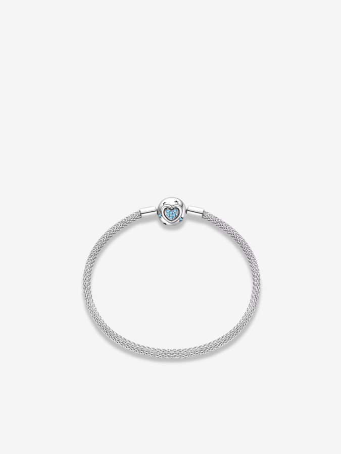Blue Heart Mesh Clasp Bracelet