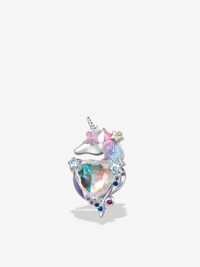 Magical Unicorn Heart Charm