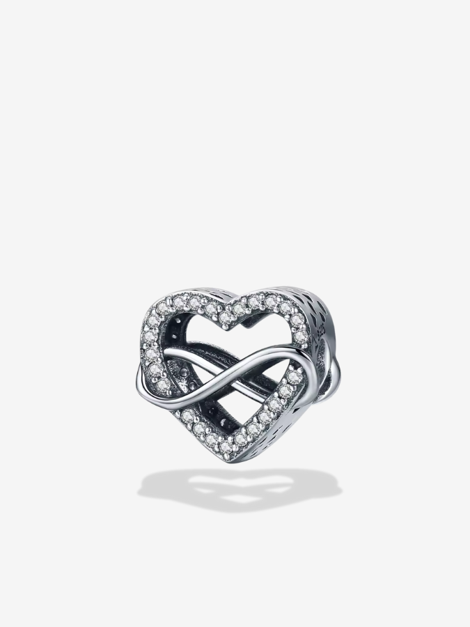 Infinity Sparkle Heart Charm