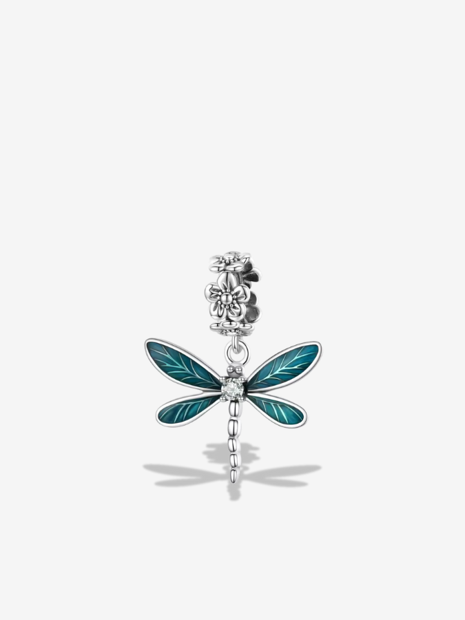 Teal Dragonfly Garden Charm
