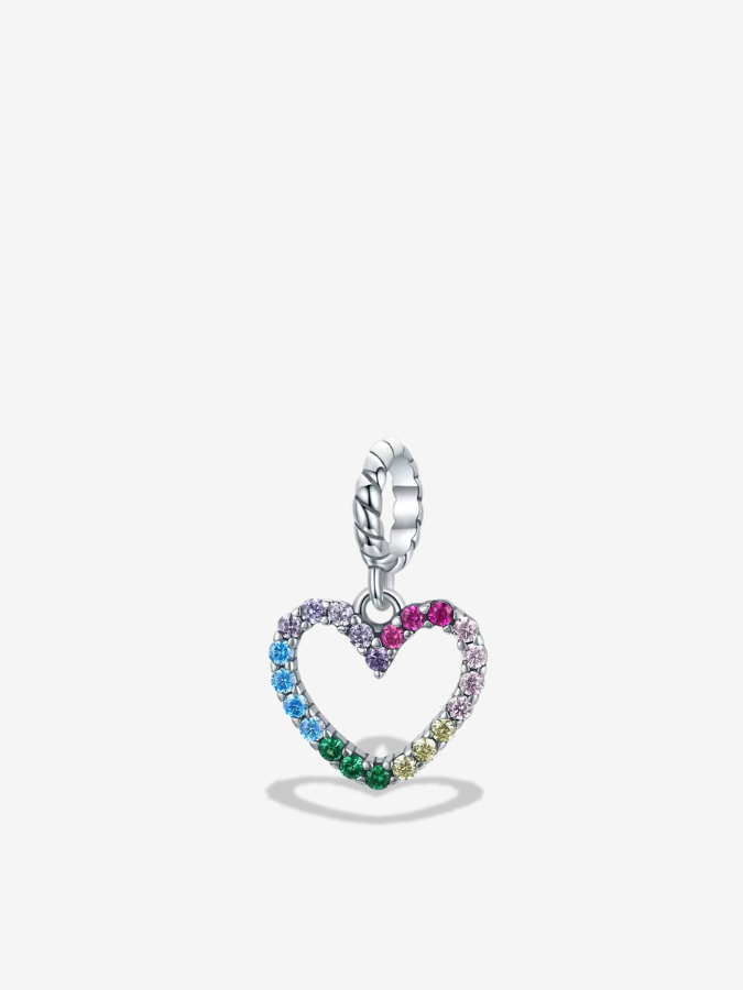 Rainbow Heart of Love Charm