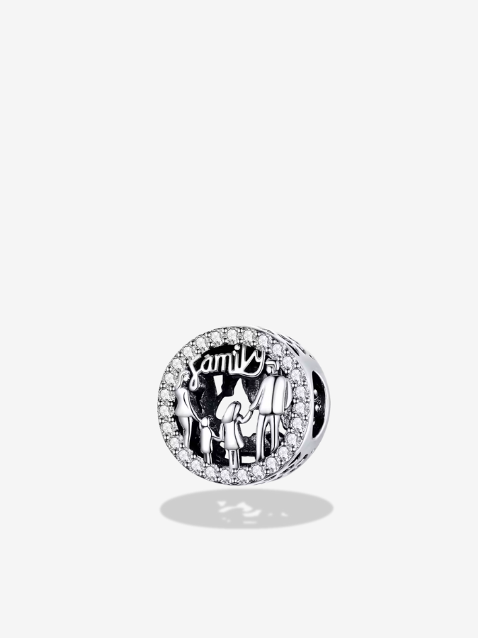 Sparkling Family Silhouette Charm