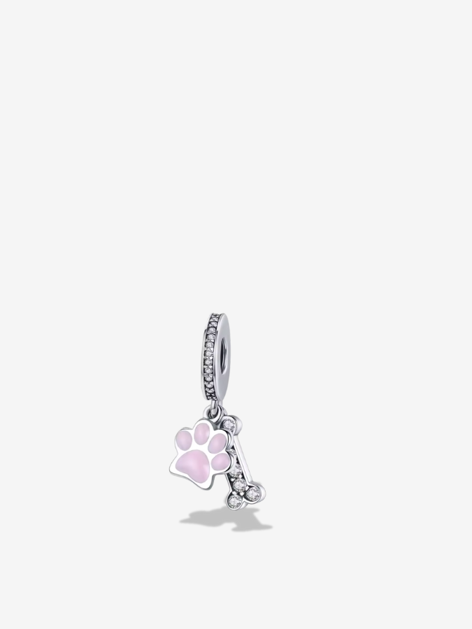 Paw Print & Bone Charm