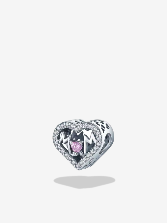 Sparkling Mom Heart Charm