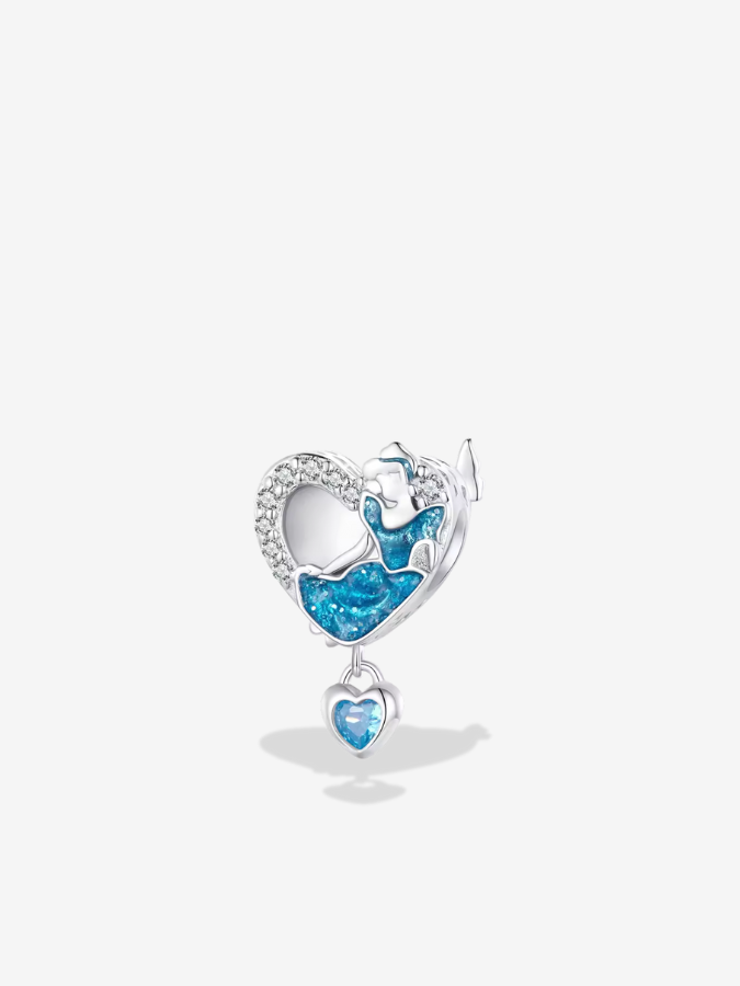 Blue Mermaid Heart Charm