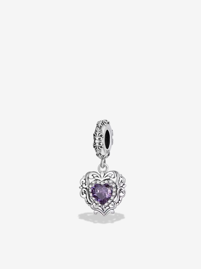 Regal Purple Heart Dangle