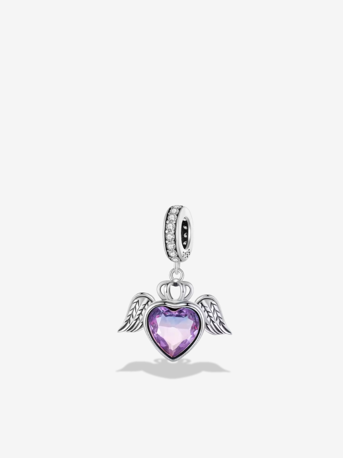 Celestial Winged Heart Charm