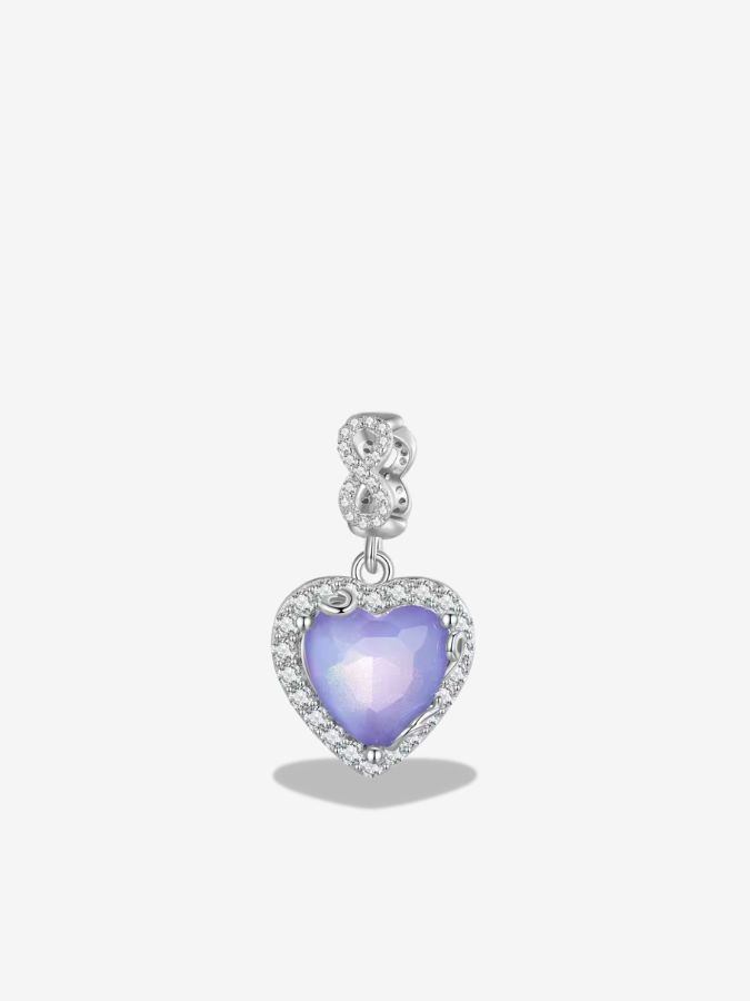 Sparkling Heart Padlock Charm