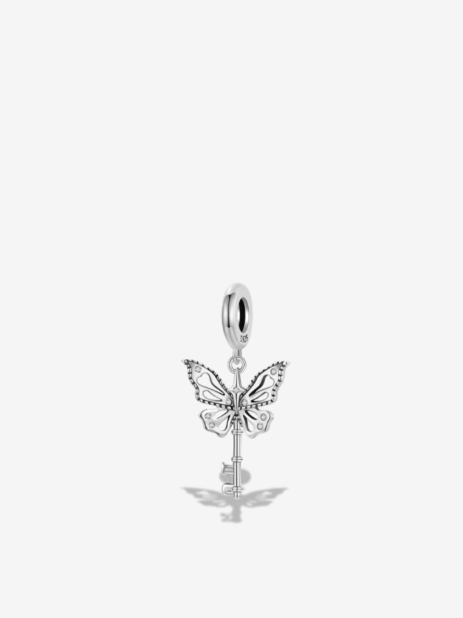 Butterfly Key of Freedom Charm