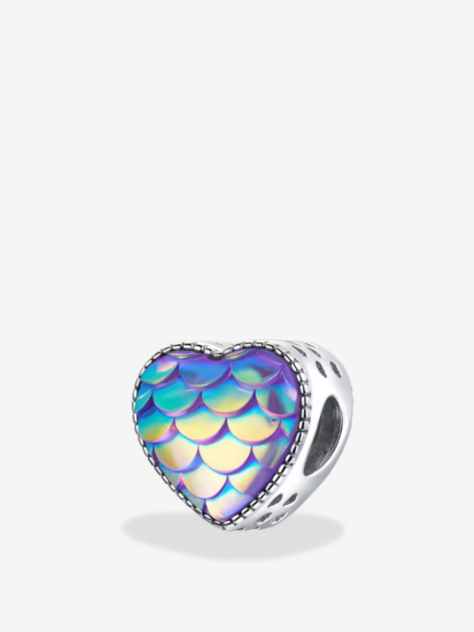 Iridescent Mermaid Heart Charm