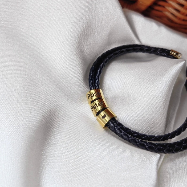 Custom Engraved Leather Bracelet