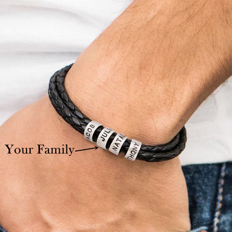 Custom Engraved Leather Bracelet