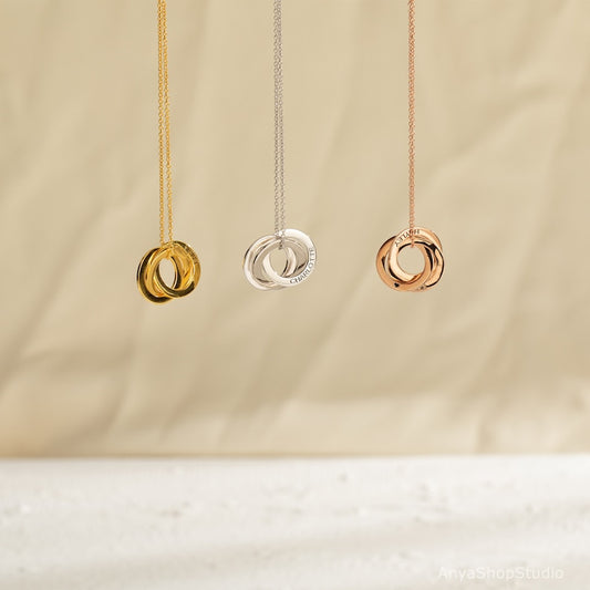 Personalized Interlocking Circles Necklace