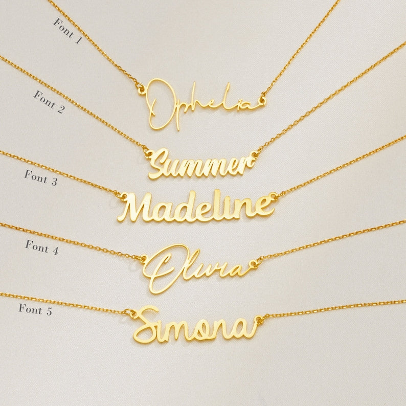 18K Gold Name Necklace