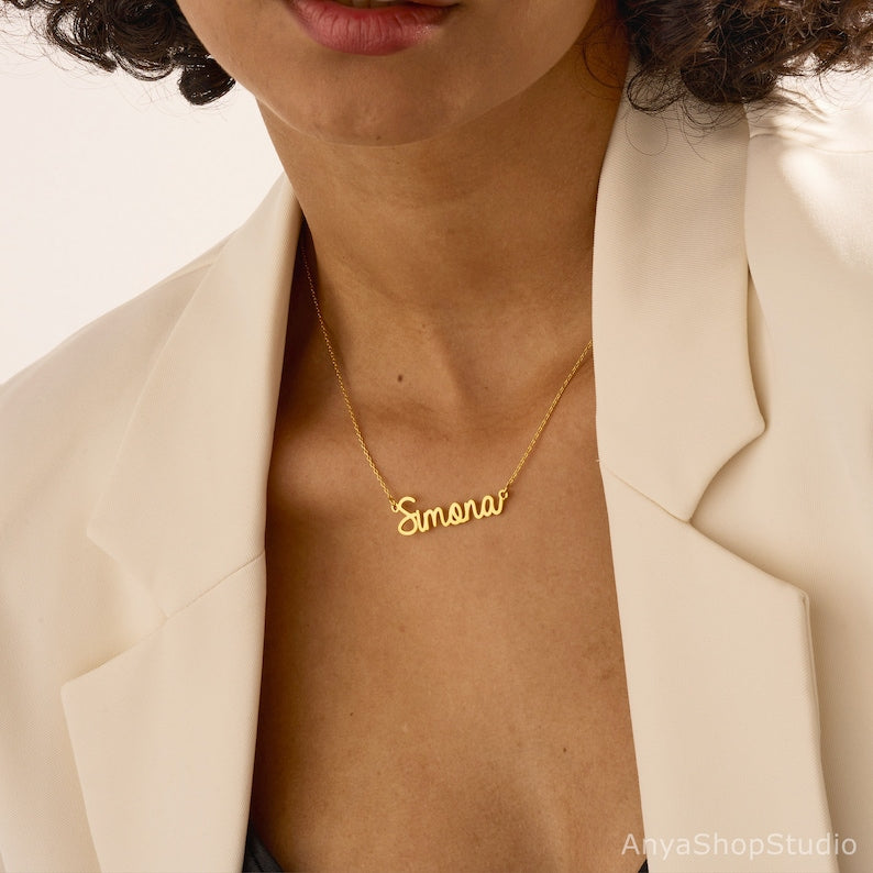 18K Gold Name Necklace