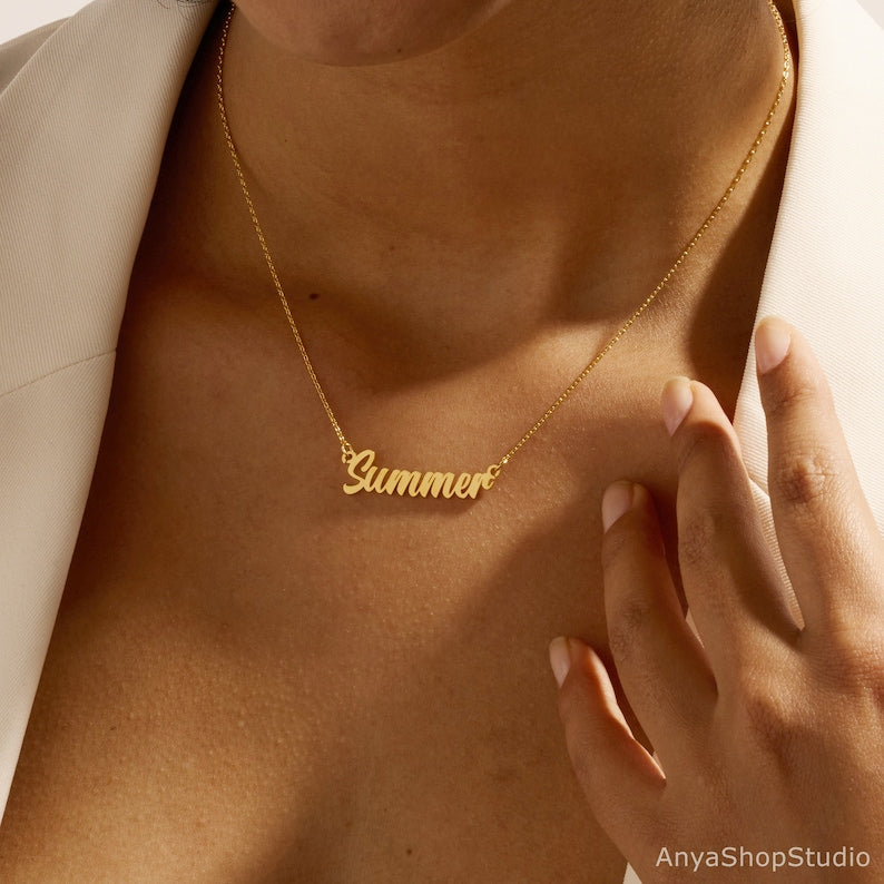 18K Gold Name Necklace