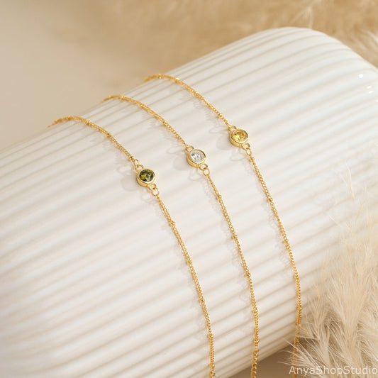 Minimalist Birthstone Bead Bracelet