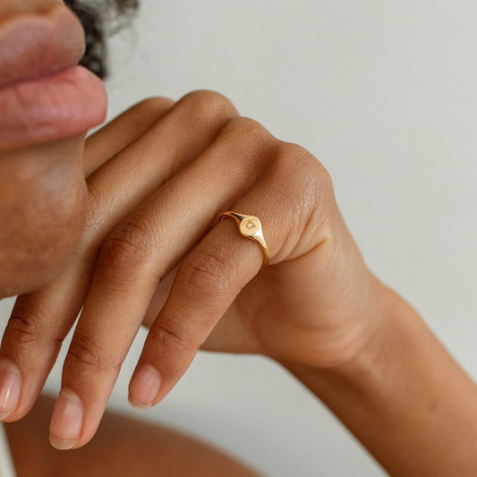 Custom Oval Initial Signet Ring