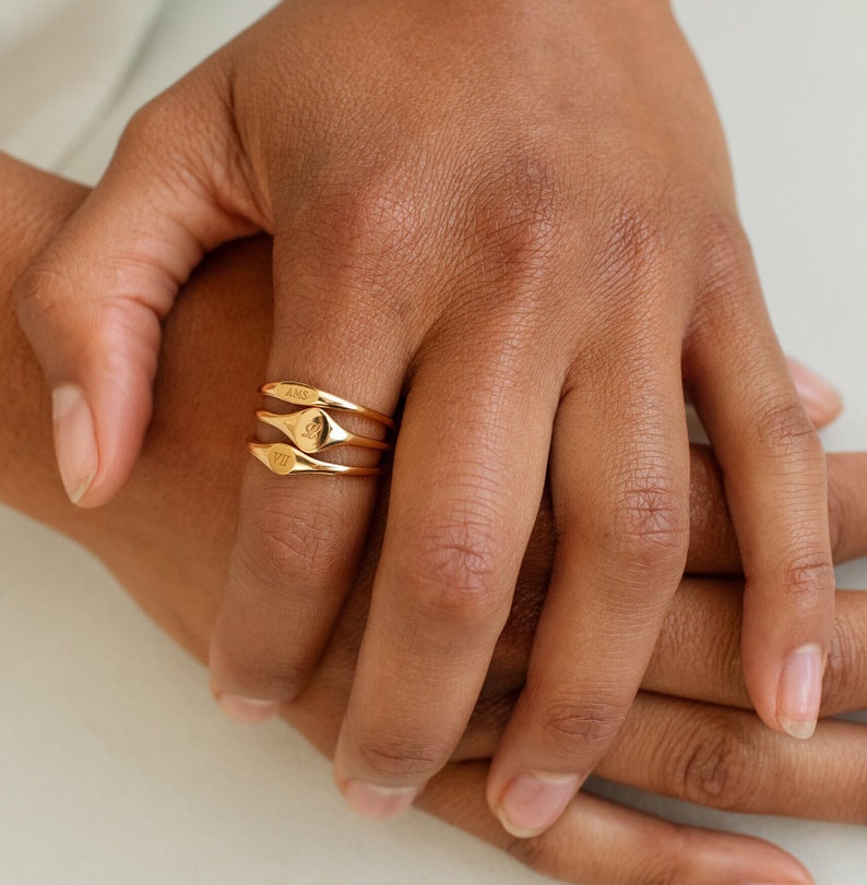 Custom Oval Initial Signet Ring