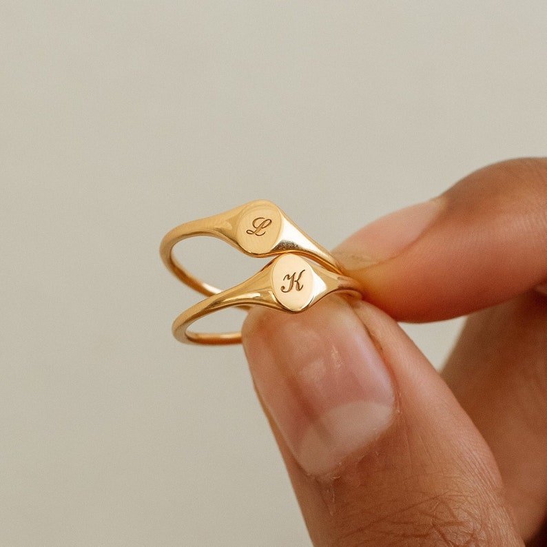 Custom Oval Initial Signet Ring