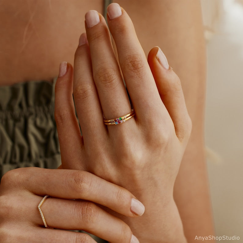 Custom Multi-Birthstone Ring