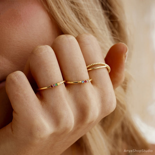 Custom Multi-Birthstone Ring