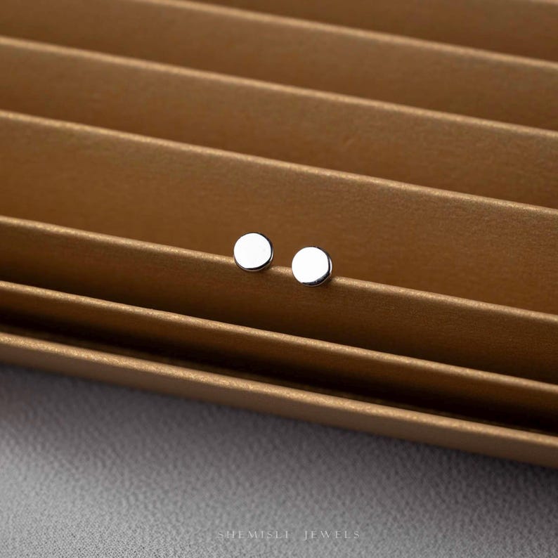 Tiny Circle Stud Earrings