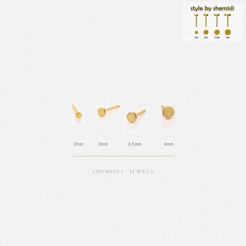 Tiny Circle Stud Earrings