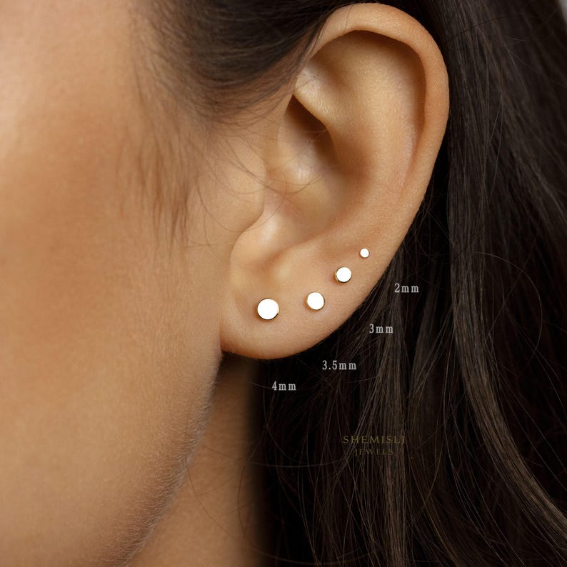 Tiny Circle Stud Earrings
