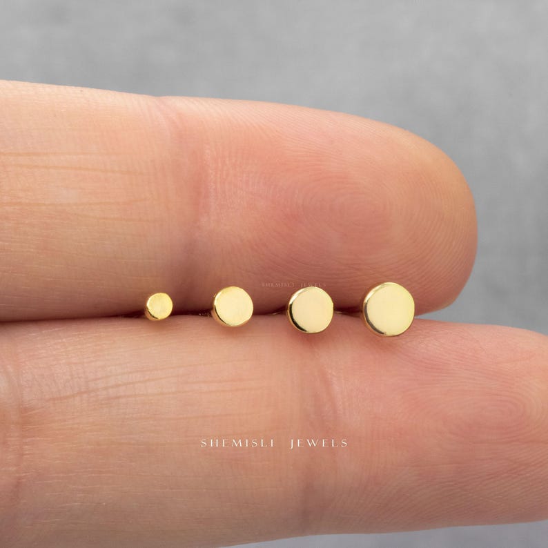 Tiny Circle Stud Earrings