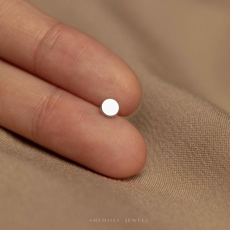Tiny Disc Flat Back Earring