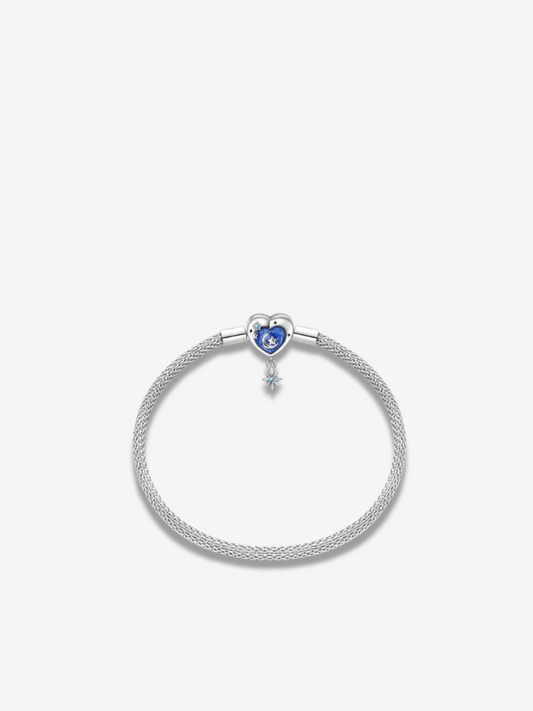 Moonlit Heart Dangle Mesh Bracelet