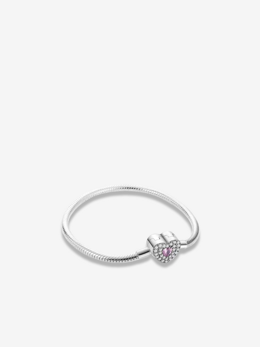 Pink Pavé Heart Clasp Bracelet