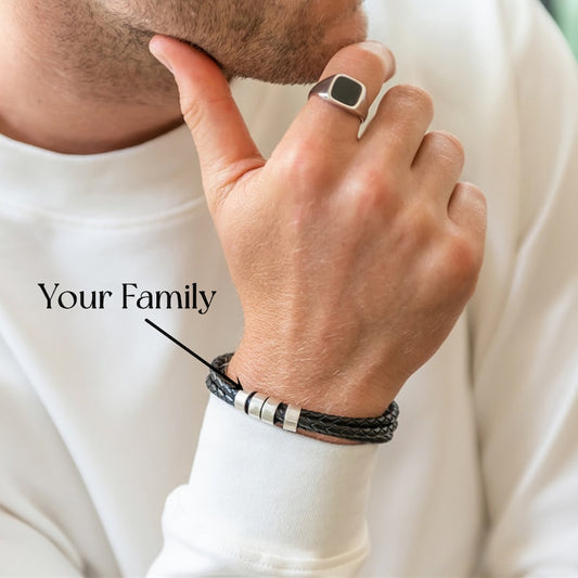 Custom Engraved Leather Bracelet