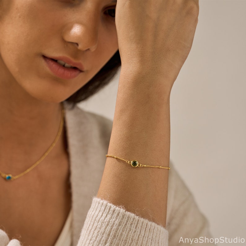 Minimalist Birthstone Bead Bracelet