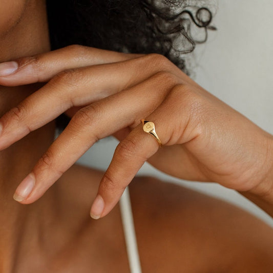 Custom Oval Initial Signet Ring