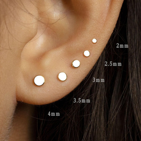 Tiny Disc Flat Back Earring