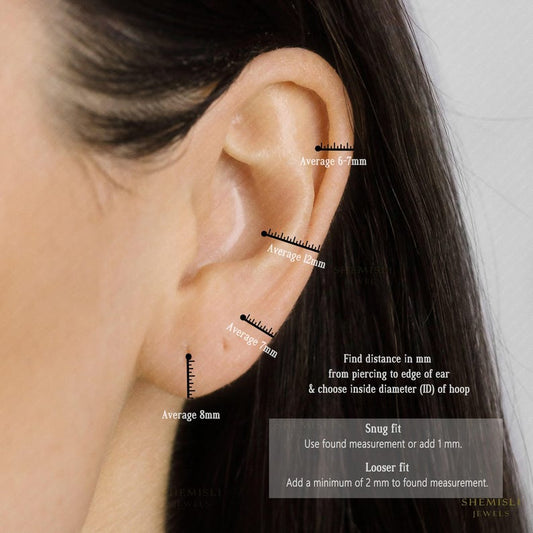 Tiny CZ Helix Hoop Earring